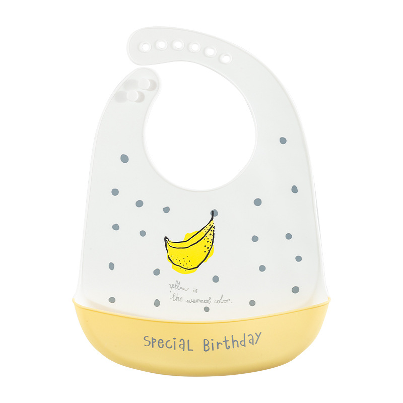 ins Food Grade Silicone Bib Baby Food Food Bucket Baby Slippery Bib Waterproof Sirty-proof Children's Slippery Bucket Summer