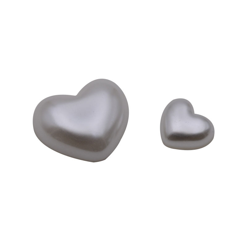 Plastic imitation pearl ABS highlight half white heart-shaped peach heart imitation shell with hole half piece love DIY handmade material