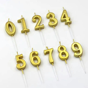 Digital birthday candle 0-9 Golden digital candle smokeless creative cake plug-in candle PVC boxed Digital