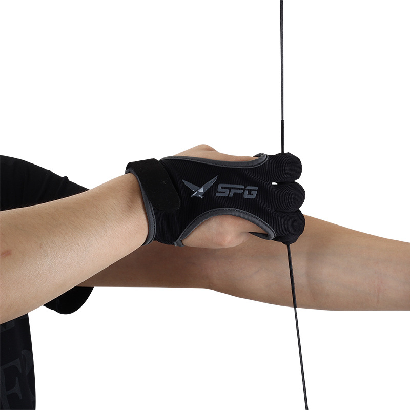 SPG manufacturers new archery three finger guard thickened fingertip traditional recurve bow arrow Mediterranean string gloves