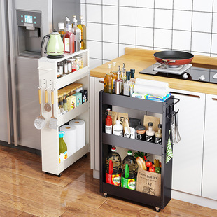 Gap Storage Rack Kitchen Pull-out Storage Rack Universal Wheel Multi-layer Storage Narrow Gap Cabinet Bathroom Storage Rack