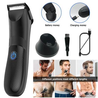 Cross-border foreign trade men's hair shaver body hair trimmer chest hair leg hair body hair clipper privates electric push shaving knife