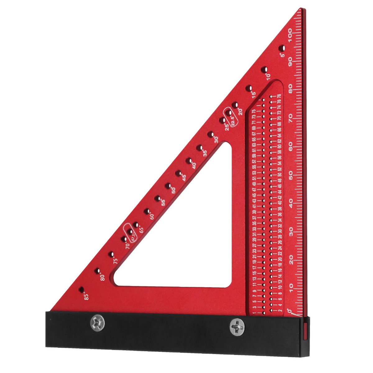 Woodworking triangle ruler hole ruler aluminum alloy mountain ruler measuring layout scribing tool