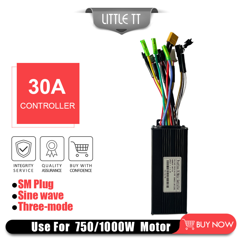 Bicycle lithium battery modified electric scooter accessories 24V36V48V-30A sine wave three-mode controller