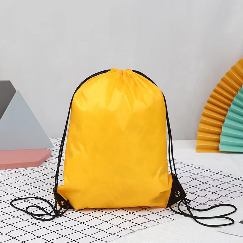 in stock Polyester 210d Blank Bundle Pocket Storage Drawstring Men's and Women's Backpack Bag Printable LOGO Simple Bag