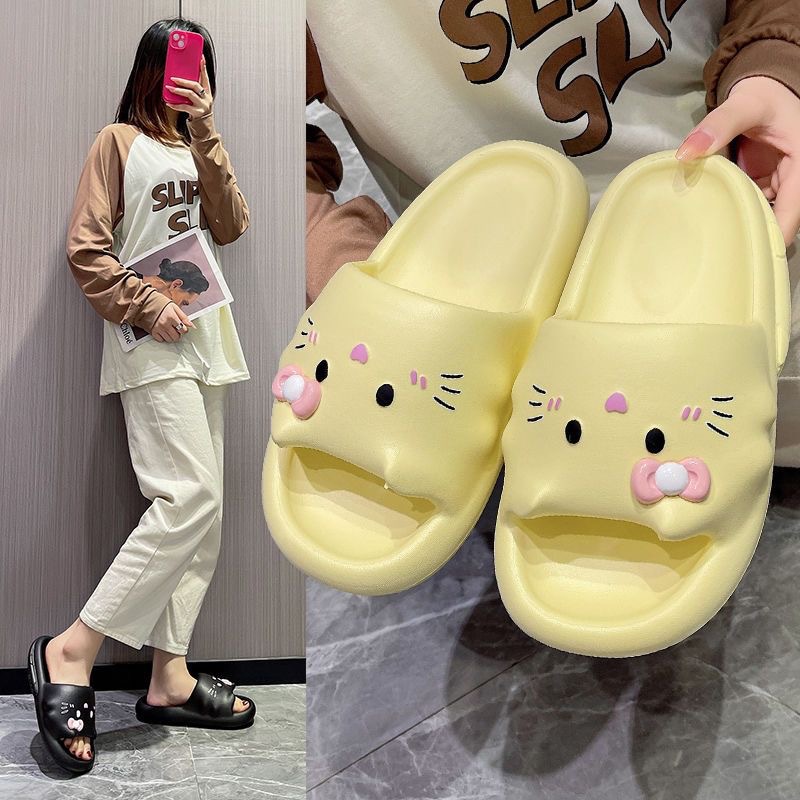 Non-slip Cartoon Kitten Kitten Cute Indoor Summer Ladies Slippers Home Soft Bottom Girl Summer