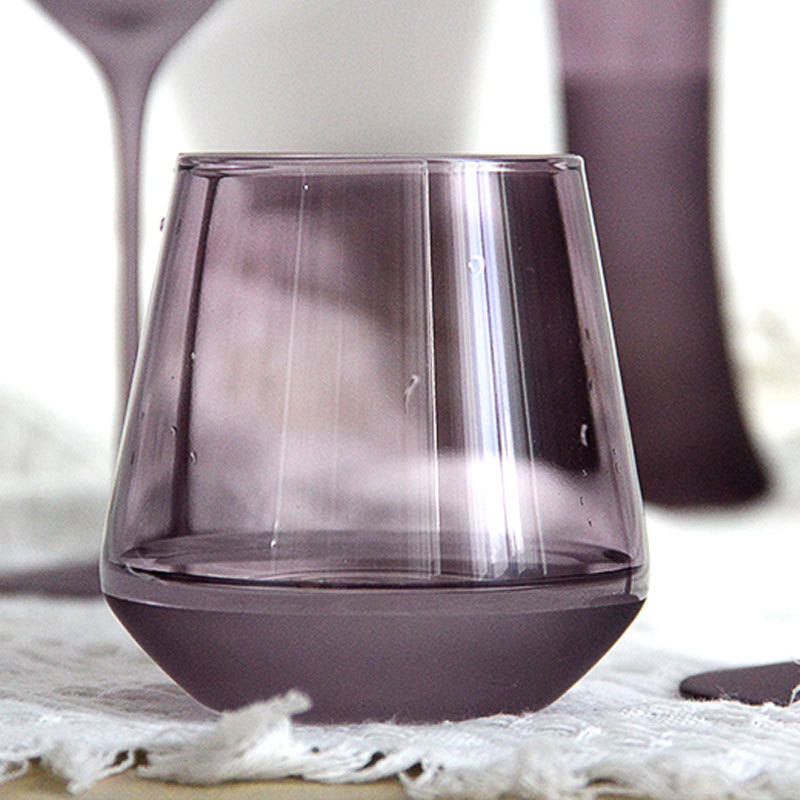 High-end crystal wine glass high-looking light luxury wine set suit ins style purple simple glass goblet