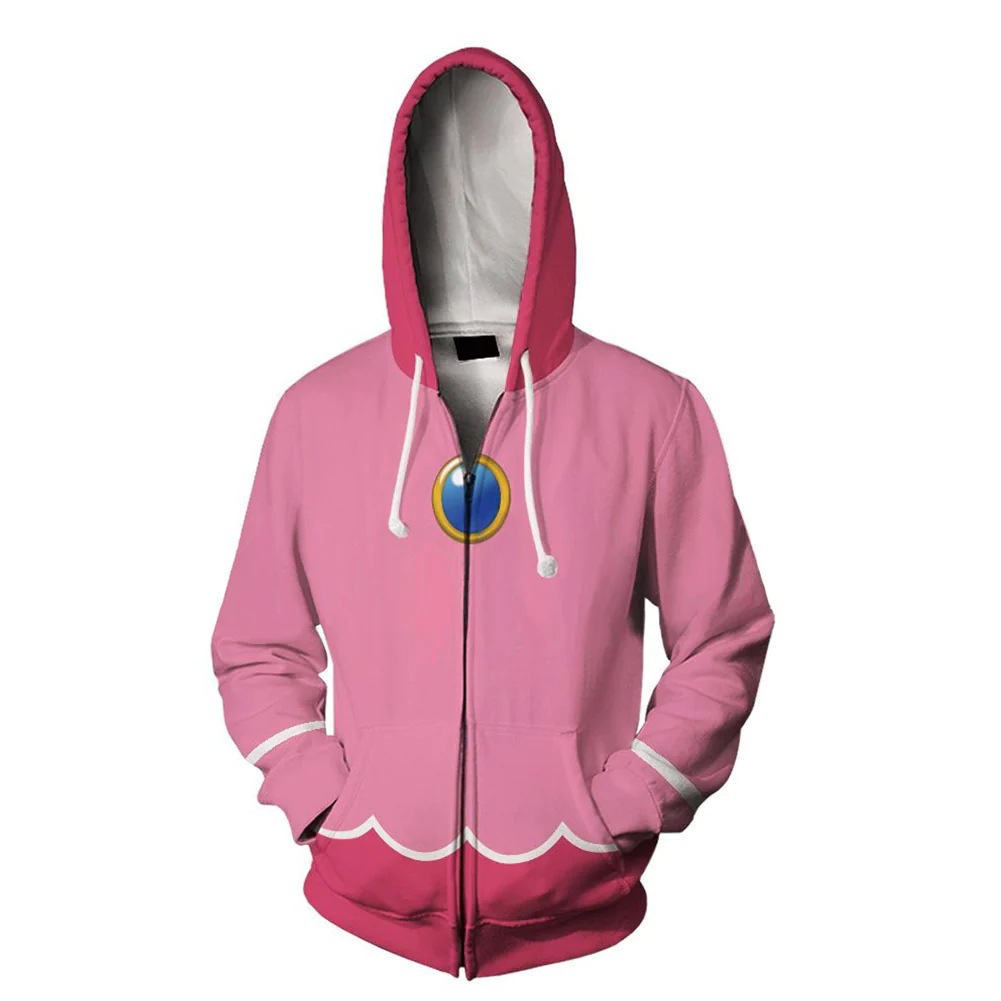 2023 New COS Super Mario Series Daquan 3D Digital Animation Game Printed Zipper Hoodie