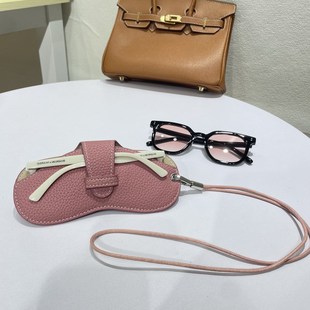Dog teeth glasses bag portable ins glasses box compression sunglasses storage bag myopia glasses lanyard wholesale