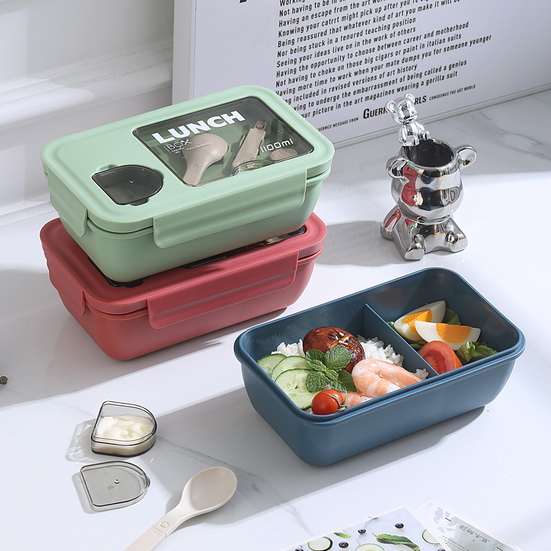 Amazon Cross-border Microwave Heating Lunch Box Student Office Worker Dip Lunch Box Children Rectangular Fruit Box