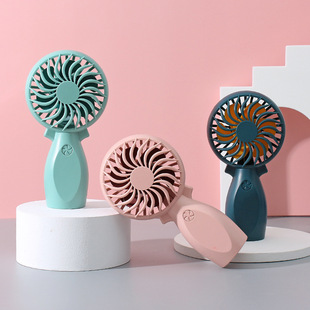 2021 new simple internet celebrity handheld solid color usb charging small electric fan outdoor portable mini fan