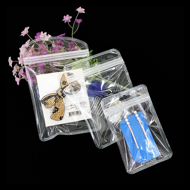 Wholesale transparent plastic bag chain bag in stock transparent bone bag jewelry packaging bag transparent ziplock bag