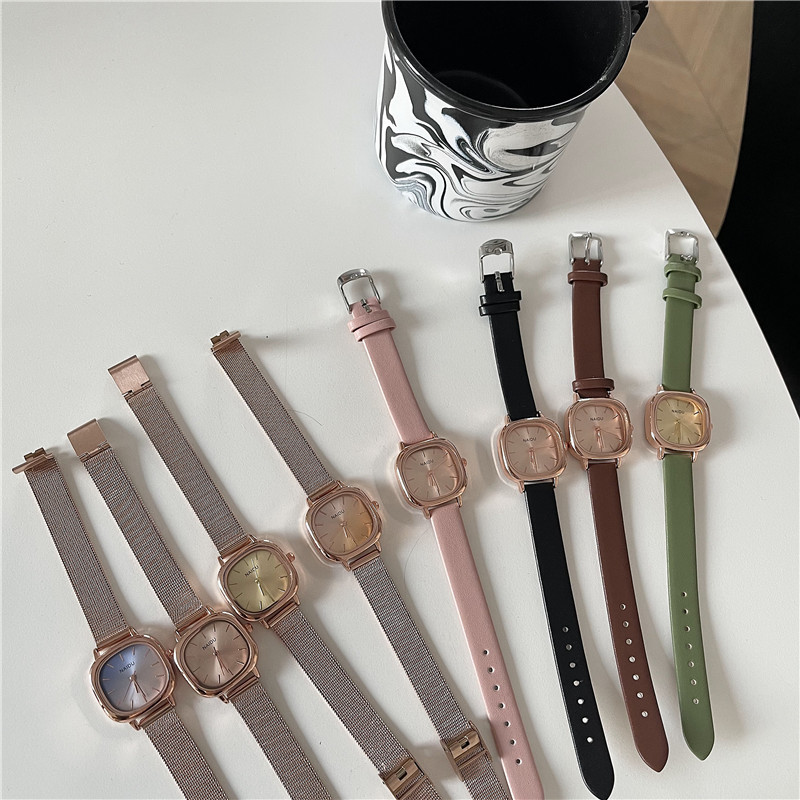 Belt Square Watch Women's Summer 2021 New Simple Temperament Girls Junior High School Students Small Fresh Quartz Watch