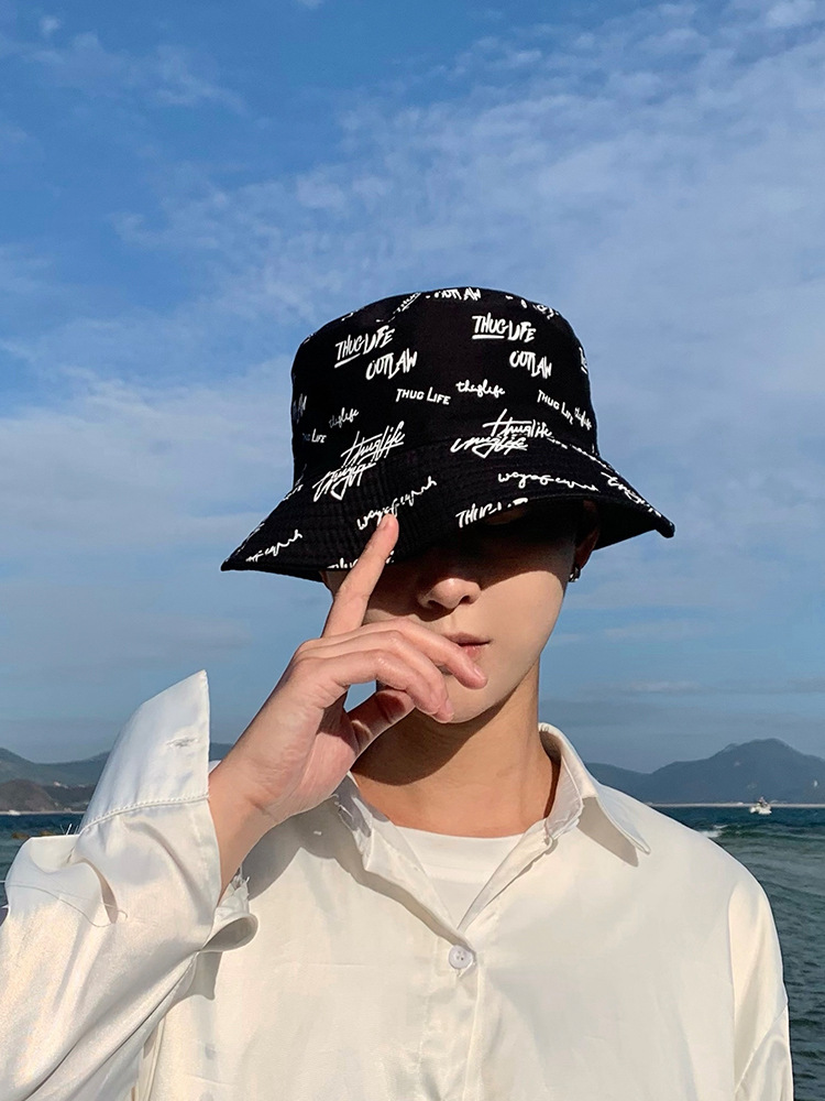 Fisherman hat men's summer ins trendy big head circumference summer sun protection hat trendy brand sun hat men's sun hat short brim