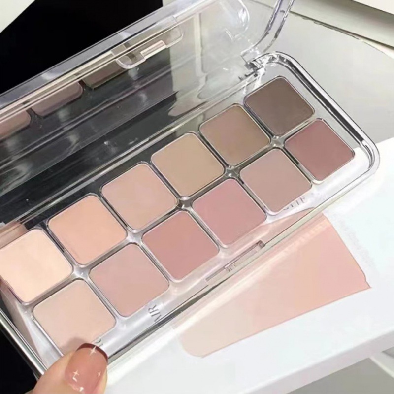 Inspiration Twelve Color Eyeshadow Plate Low Saturated Full Matte Cool Atmosphere Earth Color Pure Desire Eyeshadow Little Red Riding Book