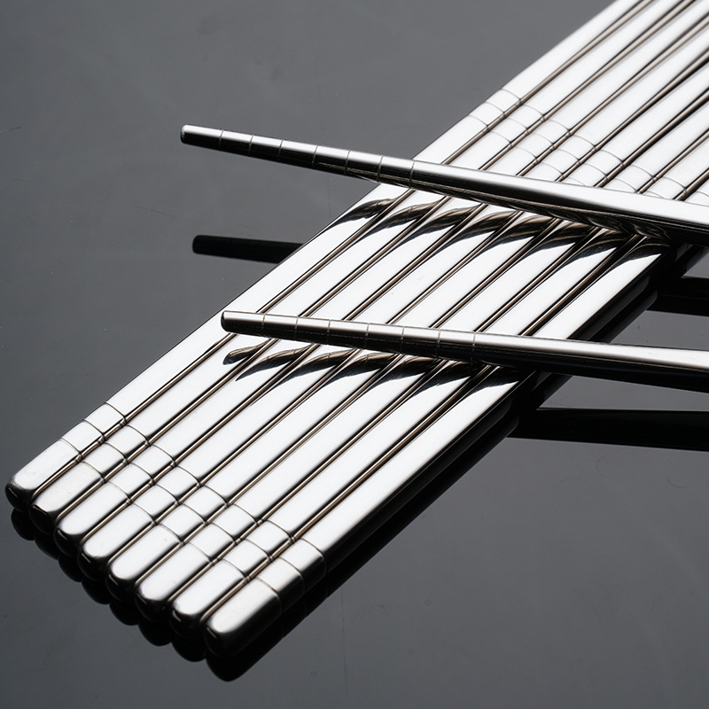 Factory wholesale 304 food stainless steel chopsticks household commercial chopsticks wholesale non-slip coil kitchen table