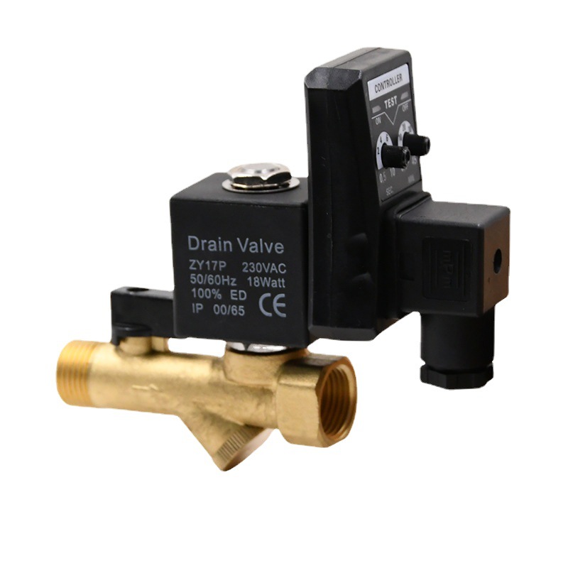 Electronic drain valve air compressor dryer gas tank timing automatic waterproof connected cooling machine 4 points AC220V