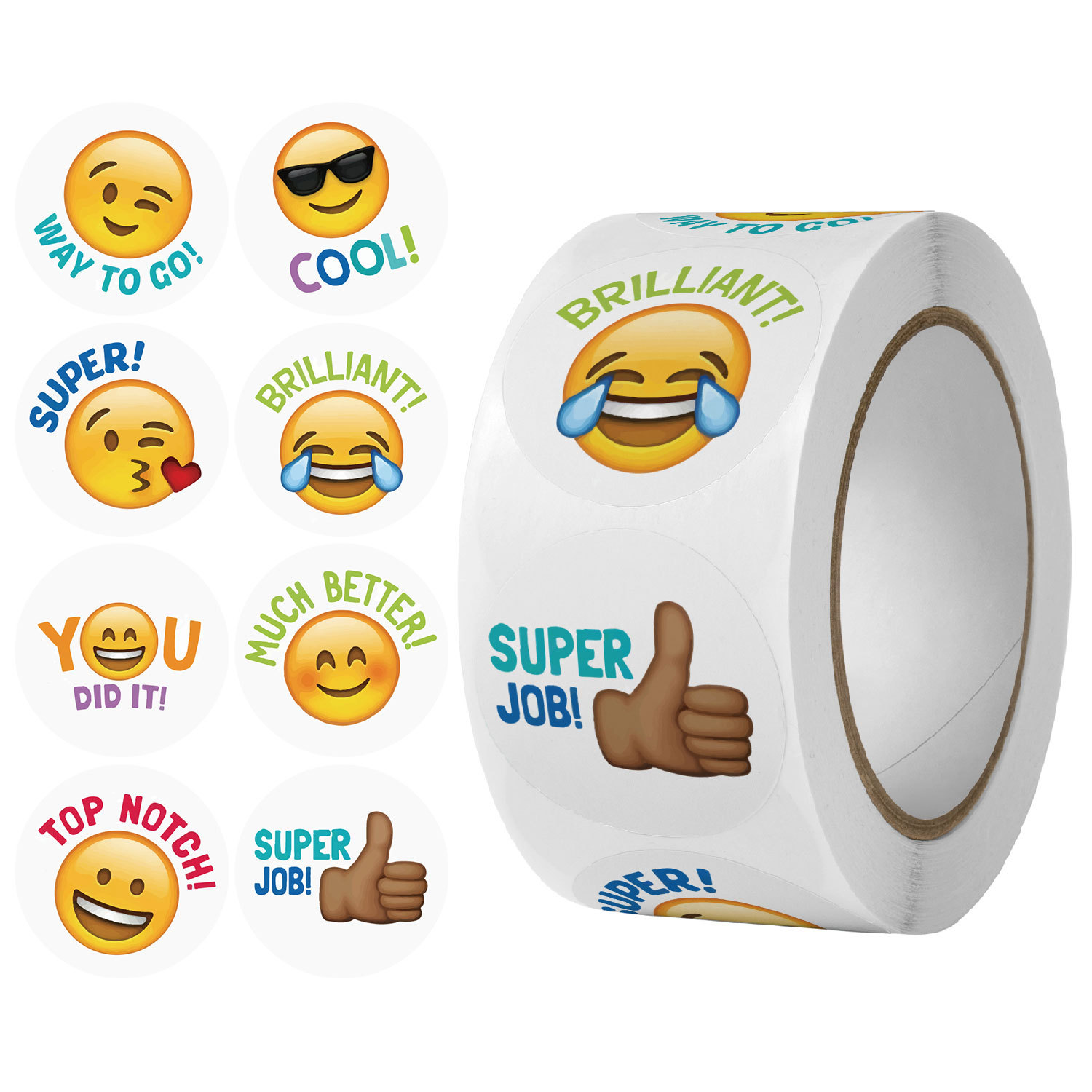 English Teachers Reward Children's Stickers to Encourage Learning English Labels to Pack Emoji Toys Smiley Face Seals