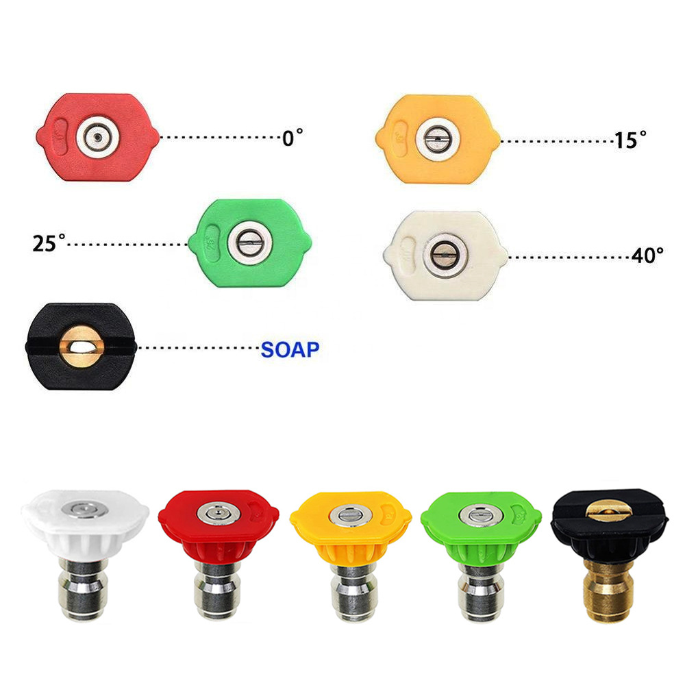 Cross-border exclusive】High-pressure car wash machine five-color nozzle lithium battery water gun stainless steel fan-shaped nozzle water gun tip