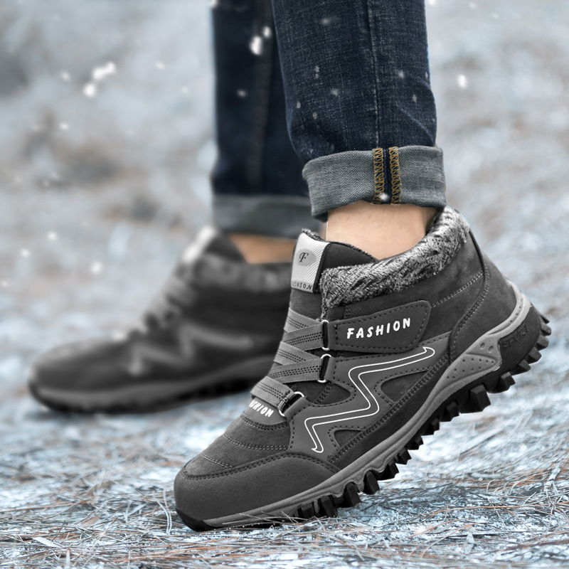 2022 Winter Middle-aged and Elderly Walking Shoes Fleece-lined Warm Outdoor Shoes Women's Shoes Thickened Sports Shoes for the Elderly Cotton Shoes for Men and Women