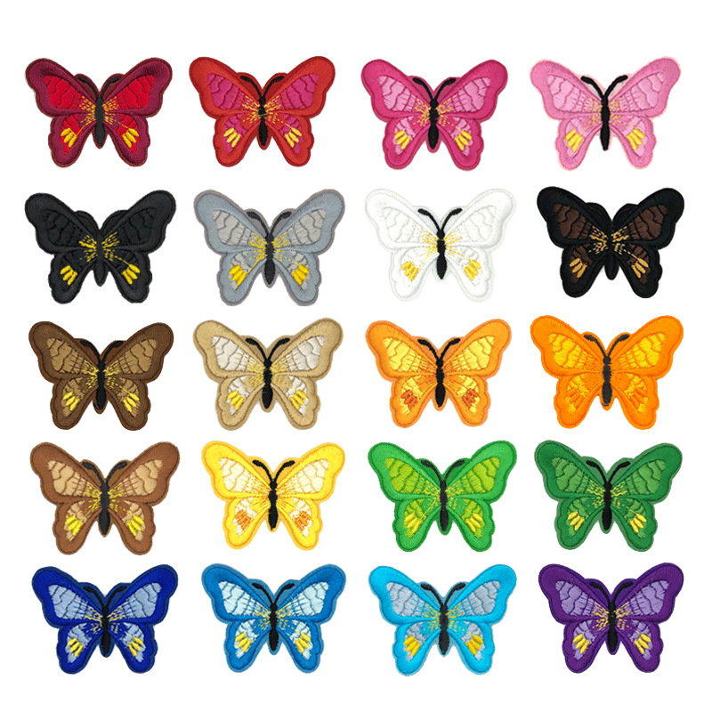 Large butterfly embroidery cloth stickers coat pants decorative accessories curtain home textile adhesive patch computer embroidery stickers