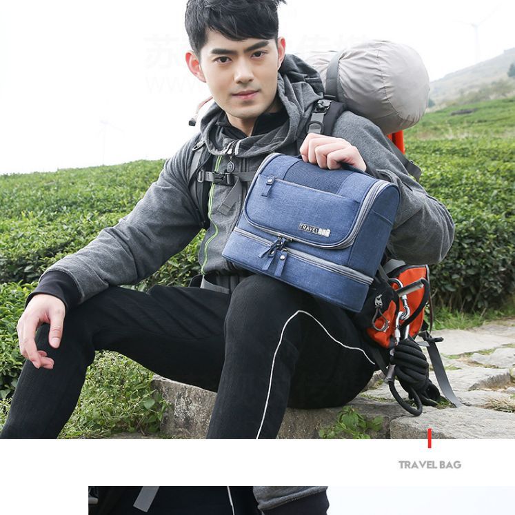 Cross-border travel makeup storage bag large capacity waterproof mildew-proof dry and wet separation bag Portable Hook wash bag