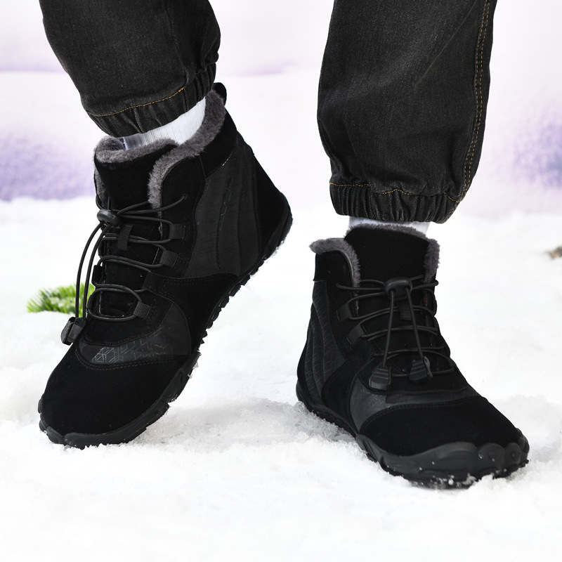 New men's shoes outdoor high-top cotton-padded shoes couple workwear snow boots warm fleece-lined thick mid-calf hiking shoes