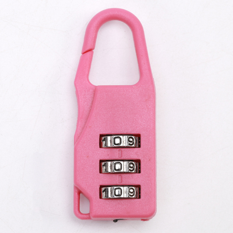 Multi-color anti-theft mini three-digit password padlock backpack luggage password lock full plastic password lock