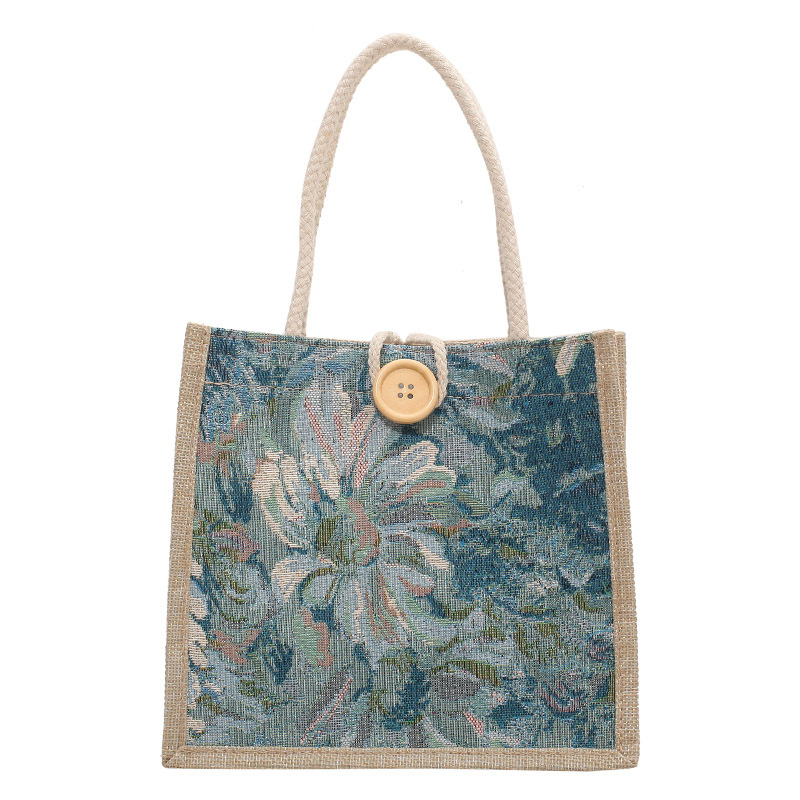 Student's Korean-style Handbag Women's Fashion Linen Lunch Bag New Japanese ins Canvas Hand Lunch Box Bag