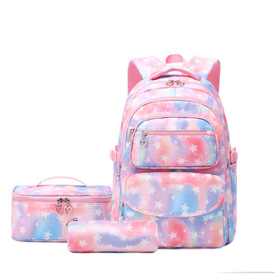 2021 New Backpack Female Schoolbag for Primary and Middle School Students Cross-border Printed Water-repellent Backpack Cute Lunch Bag for Hair