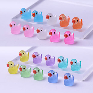 Colorful luminous yellow duck doll pendant micro landscape ornaments creative accessories resin crafts ornaments