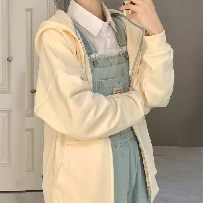 260g new autumn and winter women's wear loose oversize sweater cardigan zipper couple coat women's New Tide