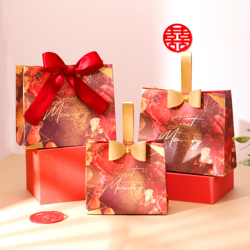 Wedding Candy Box Special Wedding Candy Bag Advanced Sense Ins Style Wedding Candy Box Empty Box Binding Wedding Gift Box