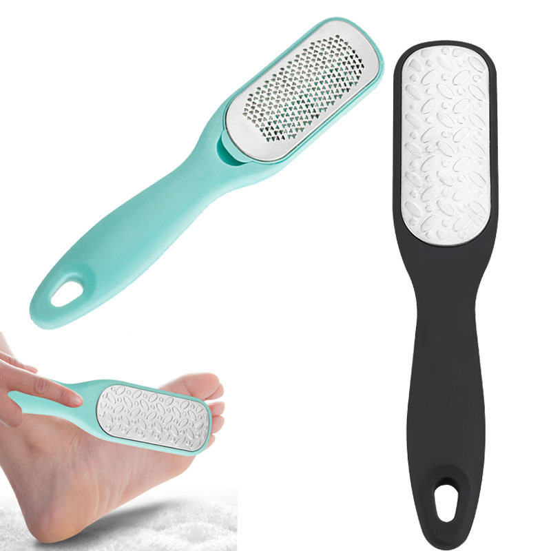 Spot wholesale stainless steel double-sided foot repair board file plastic hand foot grinder corrosion pattern to remove calluses dead skin foot rubbing tool