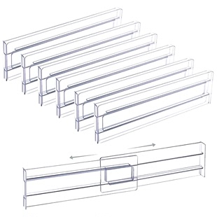 Drawer partition organizer multi-piece set transparent adjustable drawer divider expandable kitchen drawer organizer