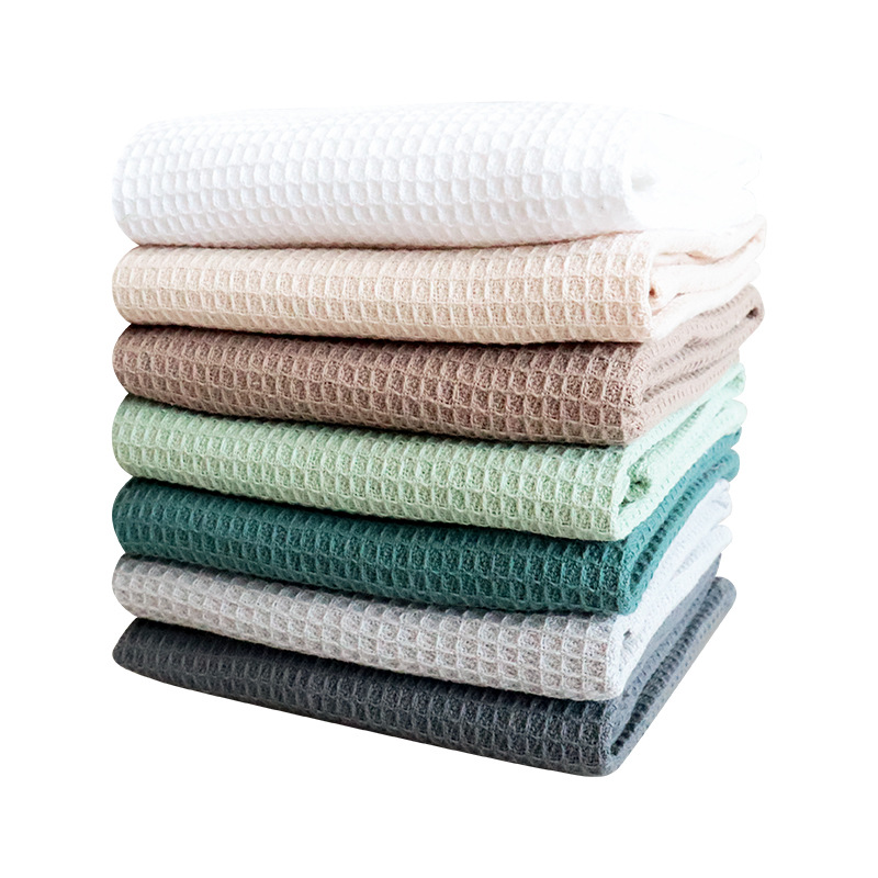 Pure cotton plain waffle dish towel pineapple scouring pad kitchen rag cross-border can be labeled
