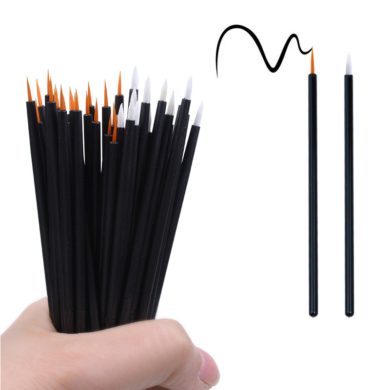 50 PCs/Pack Disposable Eyeliner Brush Fiber Pen Waterproof Lip Pen Portable Makeup Brush Makeup Tools Beauty Makeup
