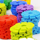Round Hole] Thickened Large 4.3cm Snowflake Piece Building Blocks Children Boys and Girls Insert Benefiting Intelligence Toys