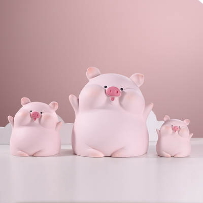 Cross-border New Creative Desktop Living Room Decorative Ornaments Piggy Nannan Vinyl Piggy Bank Children's Birthday Gift Piggy Bank