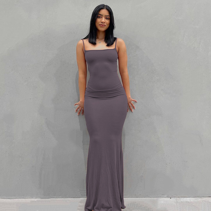 European and American Foreign Trade Women's 2022 Kardashian skims Dress Casual Slim-fit Sling Home Dress