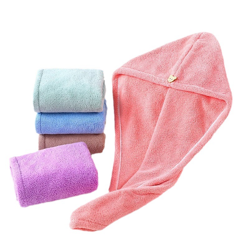 Hair drying cap Women's Super absorbent quick-drying towel shampoo hair wrap scarf long hair thickened cute wholesale shower cap