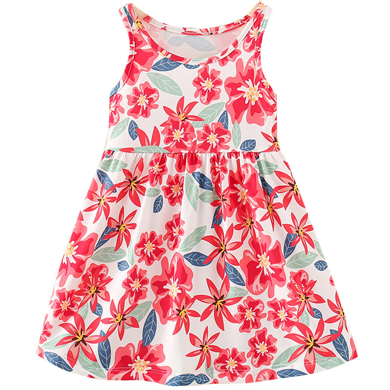 Summer Korean-style Children's Girls' Universal Children's Clothing Printed Milk Silk A- line Skirt Children's Slip Skirt Girls' Dress