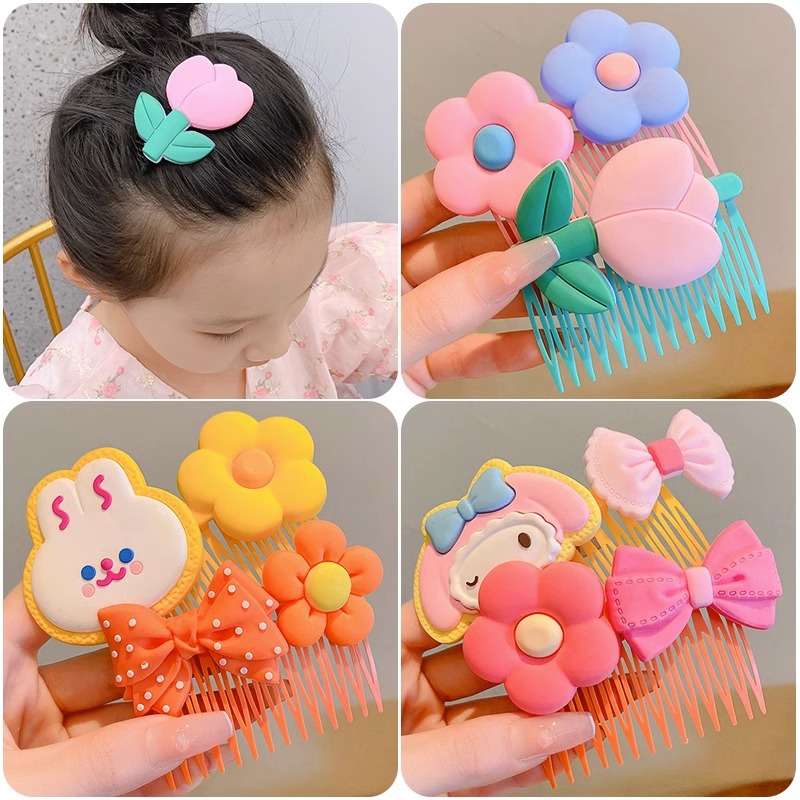 Broken Hair Artifact Girl's Hair Comb Hairpin Hair Accessories Bangs Sticker Hair Card Cartoon Headwear Little Girl Cute Baby Hair Band
