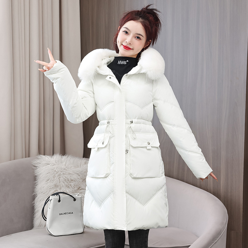 Down cotton-padded jacket cotton-padded jacket women's mid-length Korean-style waist slimming winter coat thickened cotton-padded jacket 2024 new fashion
