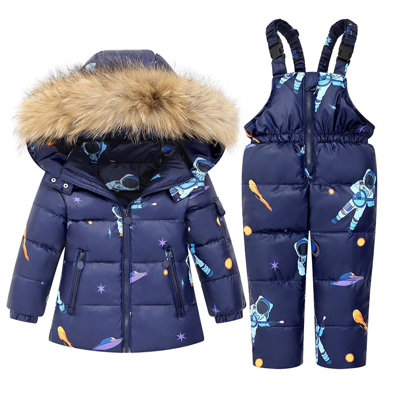Children's down jacket suit women's 1-4 years old 3 children's clothing boys' baby coat girls' baby ski suit 2021 New