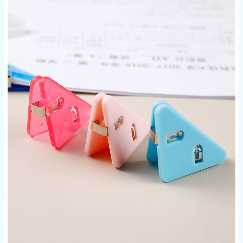 Internet Red Triangle Clip Student Test Paper Storage Side Angle Clip Folder Stationery Book Anti-roll Artifact Office Long Tail