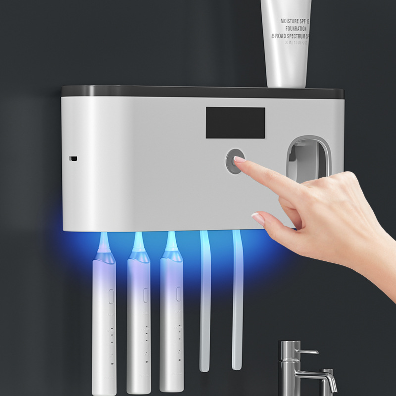 Factory direct supply non-perforated toothbrush holder bathroom toothbrush sterilizer USB charging UV tooth holder