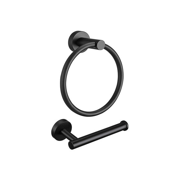 Cross-border stainless steel towel bar suit towel ring black tissue holder soap dish coat hook bathroom hardware suit