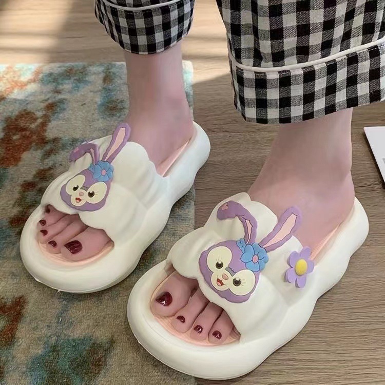 Slippers Women's Cute Student Girl ins Style Non-slip Super Soft Thick Bottom Dormitory Wearing Comfortable One-word Sandals and Slippers