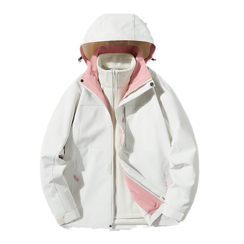 Niaojiaping three-in-one jacket men's outdoor detachable winter clothes overalls fleece-lined jacket warm top